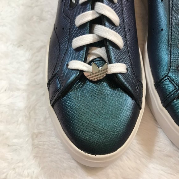 NEW Adidas REFLECTIVE Sleek WOMENS 9 Sneaker FV3403 BLUE REFLECTIVE OIL SLICK NW - Picture 8 of 10